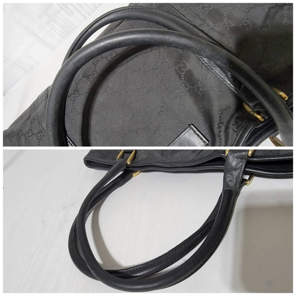 Authentic Gucci GG Nylon Canvas Tote Bag Black - Picture 4 of 14